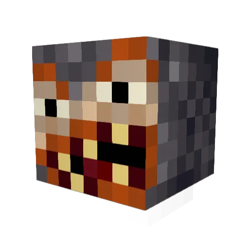TwoJacksons Minecraft avatar head, 3D render