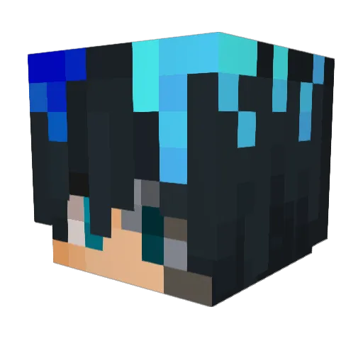 TwoMax Minecraft avatar head, 3D render