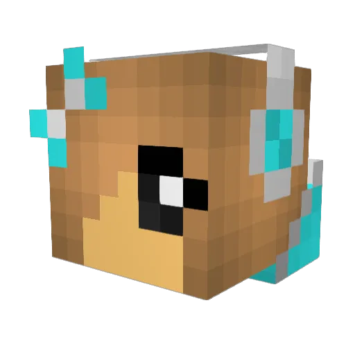 TwoOli Minecraft avatar head, 3D render
