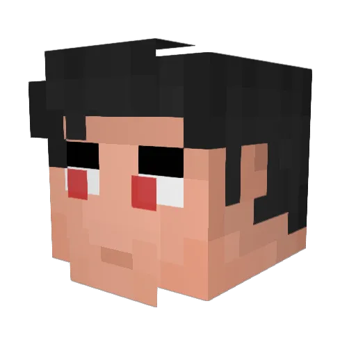 TwoOptimistic Minecraft avatar head, 3D render