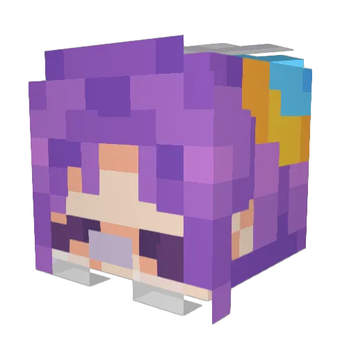 TwoTain Minecraft avatar head, 3D render