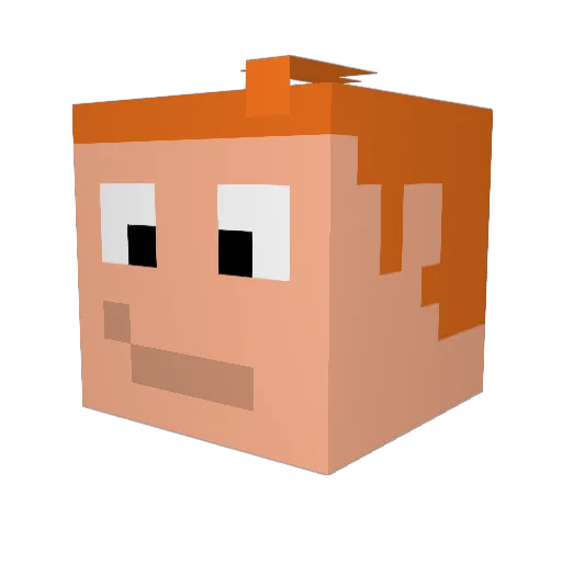 TwoZ13 Minecraft avatar head, 3D render