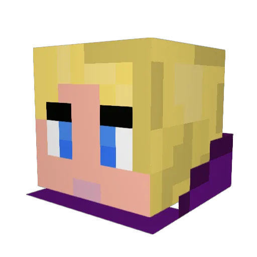 Twoeeb Minecraft avatar head, 3D render
