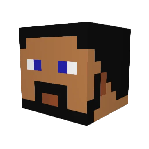 Twoflaree Minecraft avatar head, 3D render