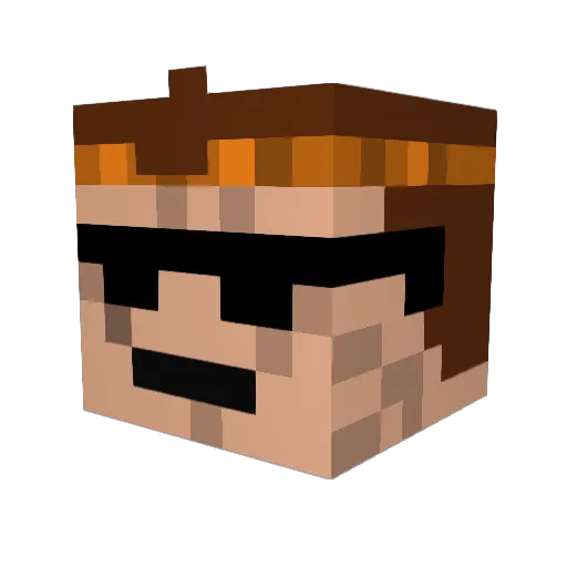 Twomeh Minecraft avatar head, 3D render