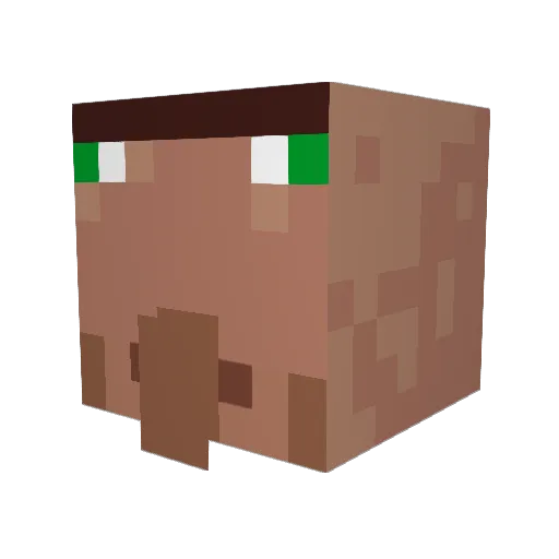 Twootz Minecraft avatar head, 3D render