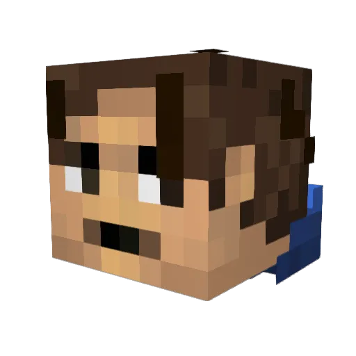 Twotee Minecraft avatar head, 3D render