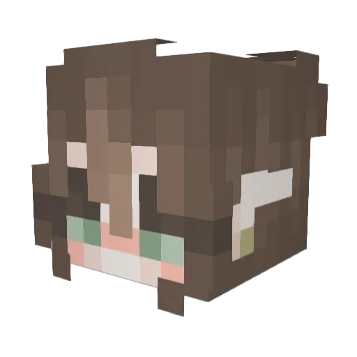 Twupurr Minecraft avatar head, 3D render