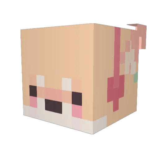 TwysTi Minecraft avatar head, 3D render