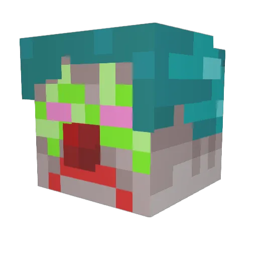 TxS_Chubby Minecraft avatar head, 3D render