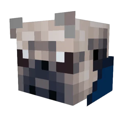 TyPug Minecraft avatar head, 3D render