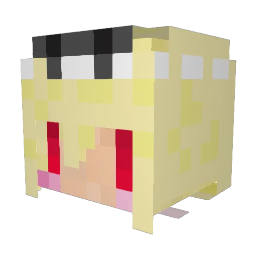 Tyarosuke Minecraft avatar head, 3D render