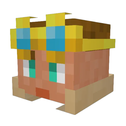 Tybetsane Minecraft avatar head, 3D render