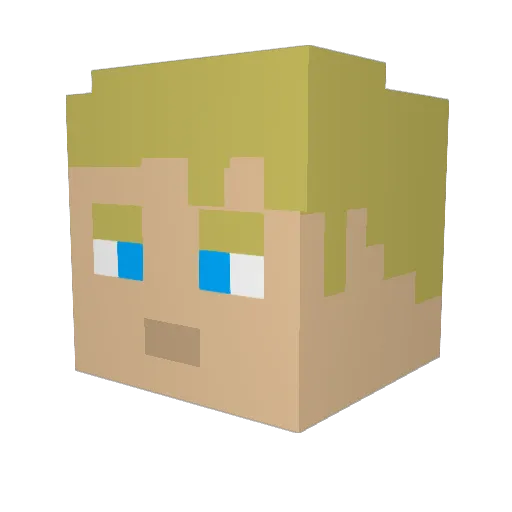 Tycharis Minecraft avatar head, 3D render