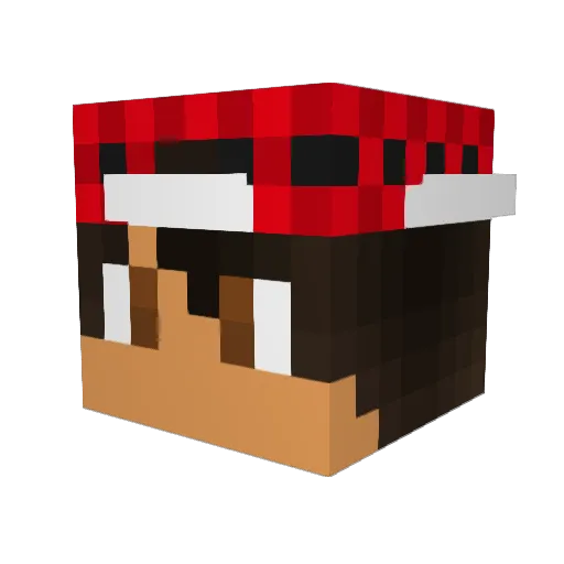Tydied Minecraft avatar head, 3D render