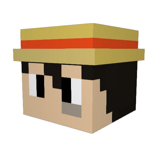 TyerBlue Minecraft avatar head, 3D render