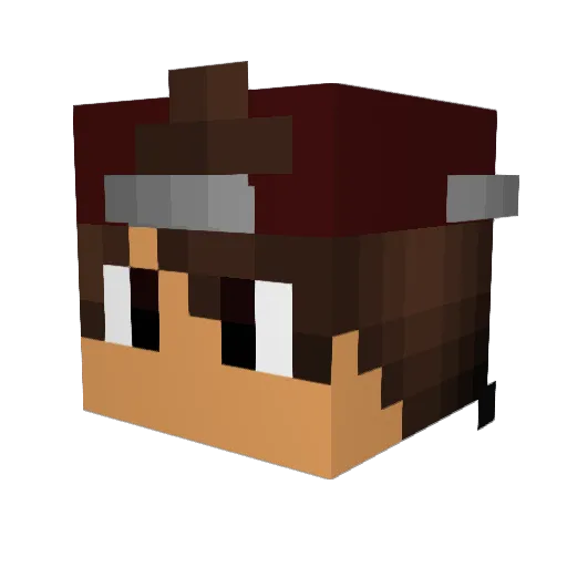 Tygalp Minecraft avatar head, 3D render
