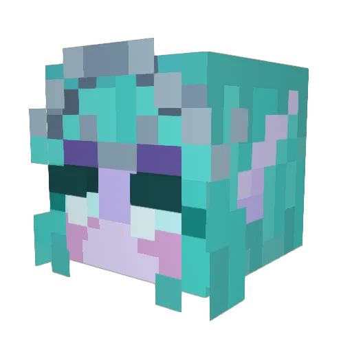 Tyggegummimaskin Minecraft avatar head, 3D render