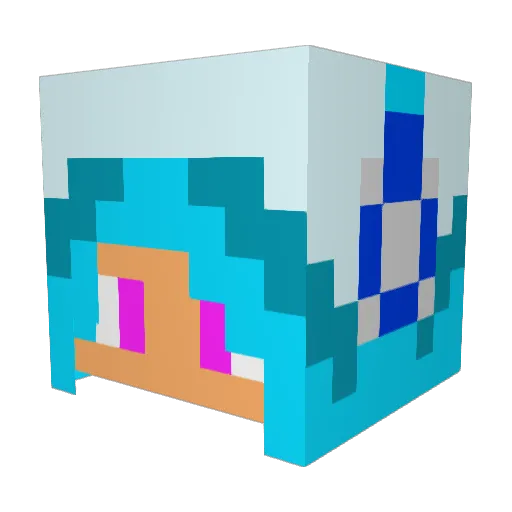 Tyhiraka Minecraft avatar head, 3D render