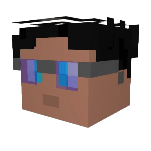 Tyker_Twitch Minecraft avatar head, 3D render