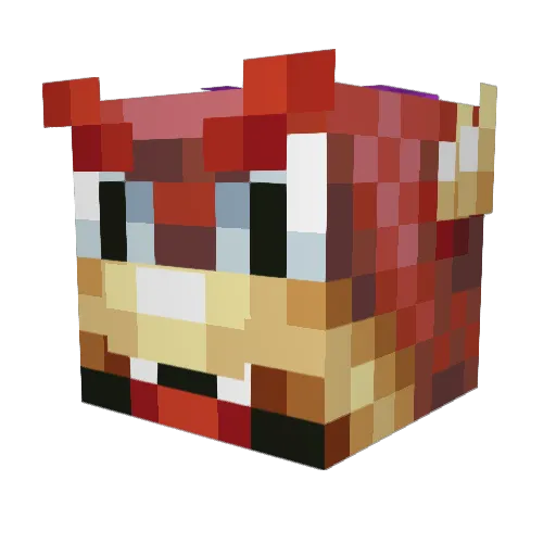 Tylenull Minecraft avatar head, 3D render