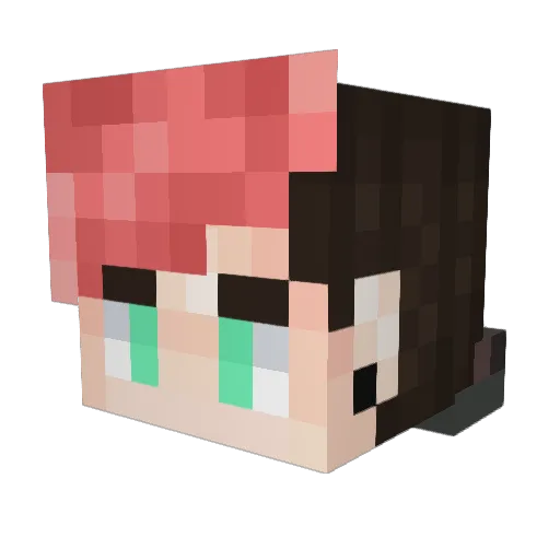 Tylered Minecraft avatar head, 3D render