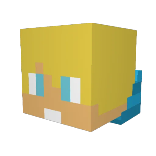 TylorLuke Minecraft avatar head, 3D render