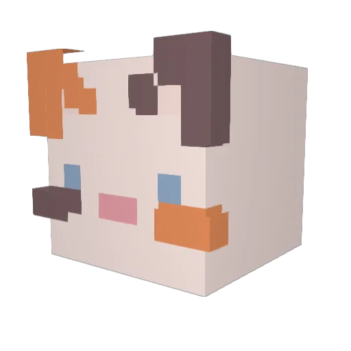 Tynitus Minecraft avatar head, 3D render