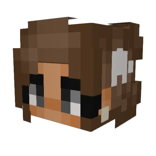 Typheriia Minecraft avatar head, 3D render