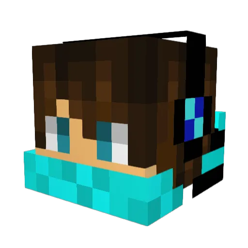 TyphinYT Minecraft avatar head, 3D render
