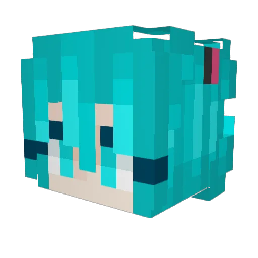 Typical_Kaito Minecraft avatar head, 3D render