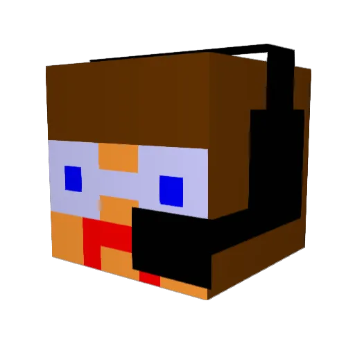 Typographyy Minecraft avatar head, 3D render