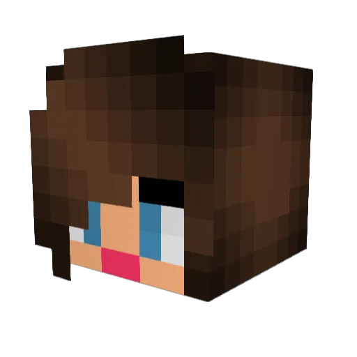 Tyra_ Minecraft avatar head, 3D render