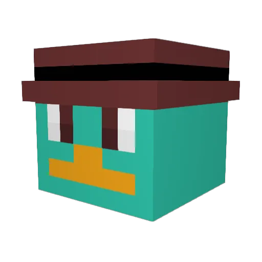 Tyrafish Minecraft avatar head, 3D render