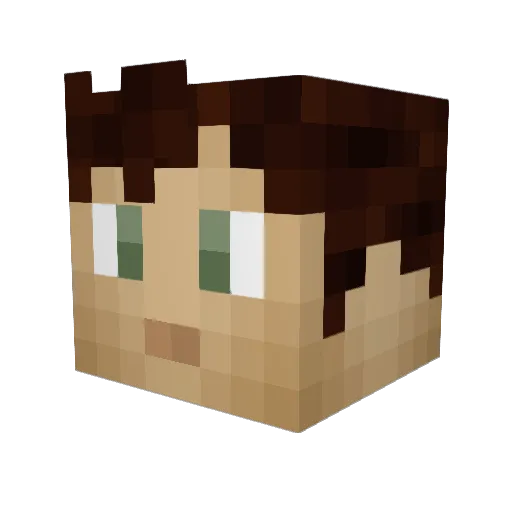 Tyralash Minecraft avatar head, 3D render