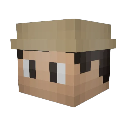 Tysonpalm Minecraft avatar head, 3D render