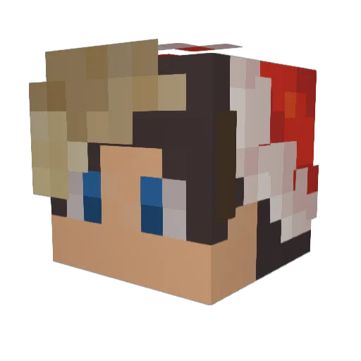 Tythys Minecraft avatar head, 3D render