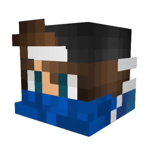 Tyty77 Minecraft avatar head, 3D render