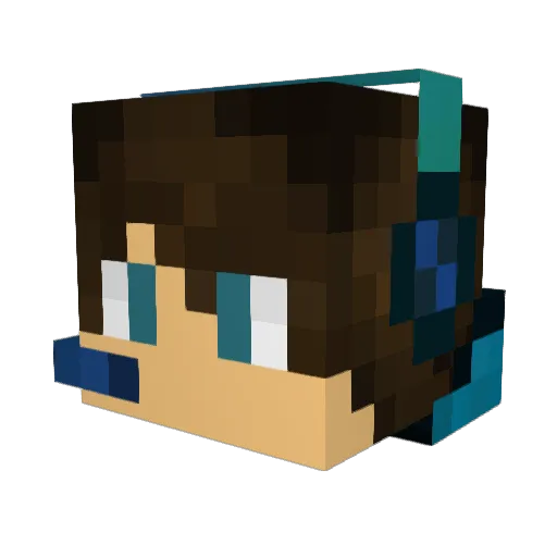 Tyuop Minecraft avatar head, 3D render