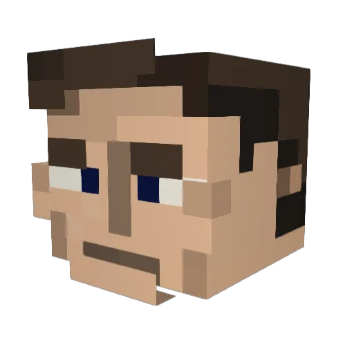 Tywrenny Minecraft avatar head, 3D render