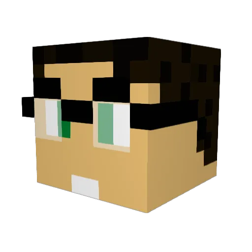 Tyzumah Minecraft avatar head, 3D render
