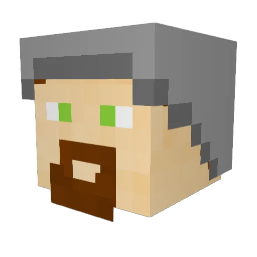 TzX Minecraft avatar head, 3D render