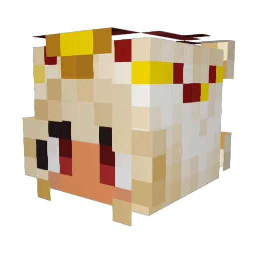 Tzesika Minecraft avatar head, 3D render