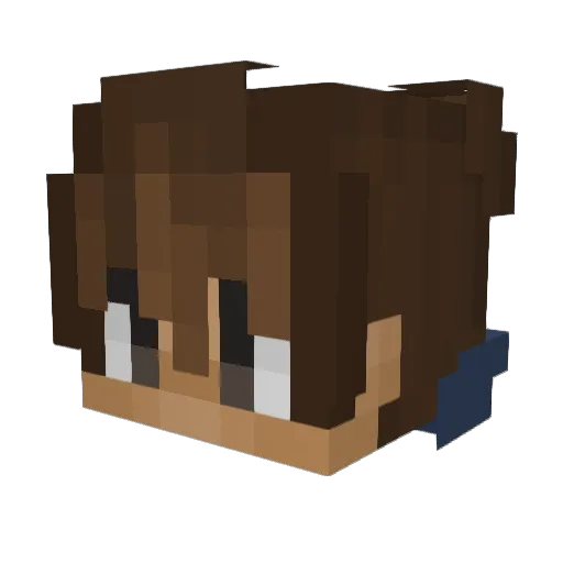 Tzkrr Minecraft avatar head, 3D render