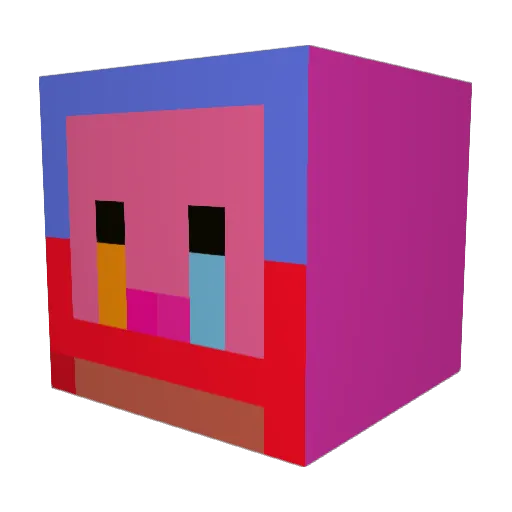 Tzrface1 Minecraft avatar head, 3D render