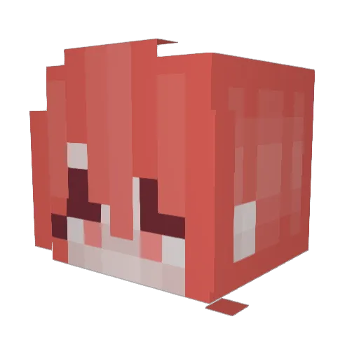 Tzuneko Minecraft avatar head, 3D render