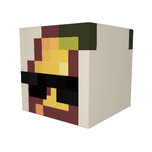 Tzuri_ Minecraft avatar head, 3D render