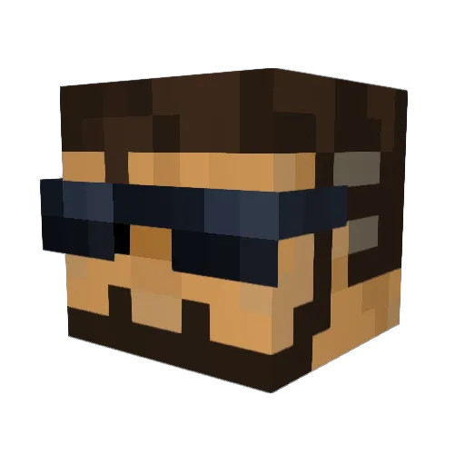 U00HUH Minecraft avatar head, 3D render