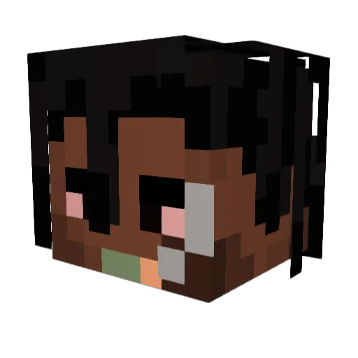 U1645 Minecraft avatar head, 3D render