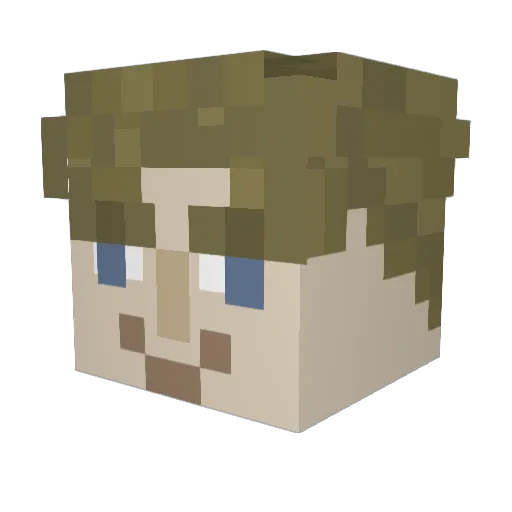 U1r1k Minecraft avatar head, 3D render
